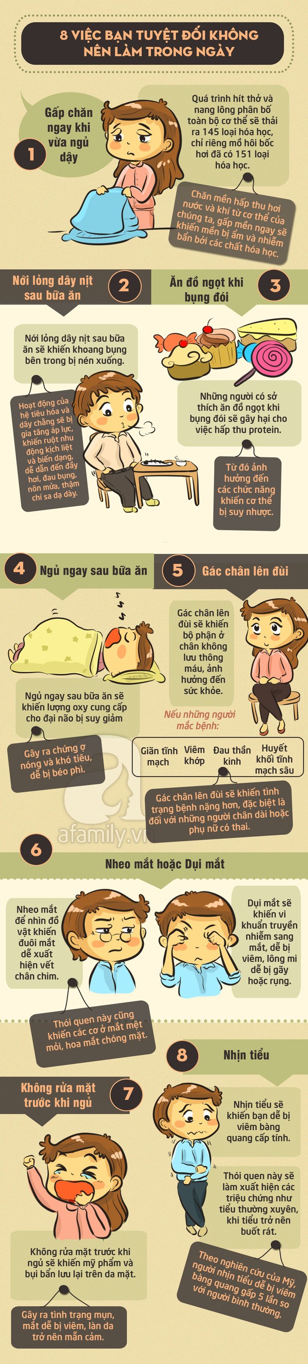 8 việc không nên làm trong ngày