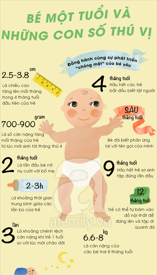 11 con số đánh dấu sự phát triển của bé sơ sinh trong năm đầu đời 1