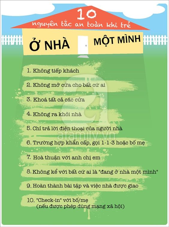 Dạy con 10 nguyên tắc an toàn khi ở nhà một mình | aFamily