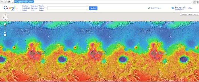 Bản đồ sao hỏa của Google