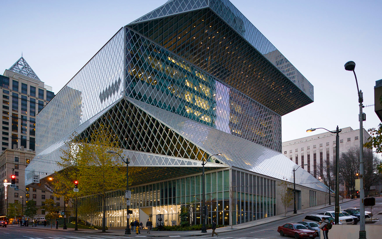 Thư viện Trung tâm Seattle ở Washington, một không gian rộng 19.500 foot vuông được thiết kế để nghiên cứu và hỗ trợ công chúng.