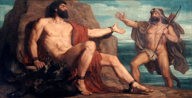 Heracles giải cứu Prometheus.