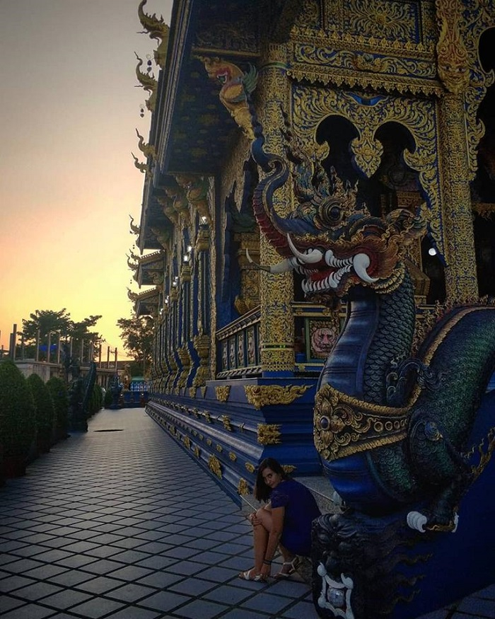 Du lịch đến Chiang Rai, ngôi chùa Wat Rong Seur Ten sẽ là một điểm đến thú vị để quý Phật tử chiêm bái. Ảnh: Sưu tầm.