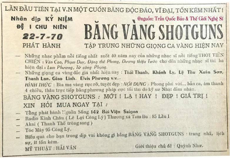 Lịch sử ra đời các băng nhạc Shotguns của nhạc sĩ Ngọc Chánh