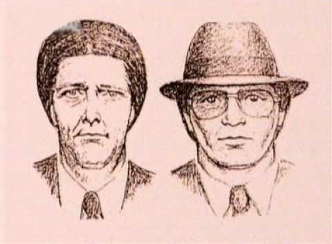 Bản vẽ phác thảo chân dung hai nghi phạm của cảnh sát. Ảnh: Unsolvedmysteries