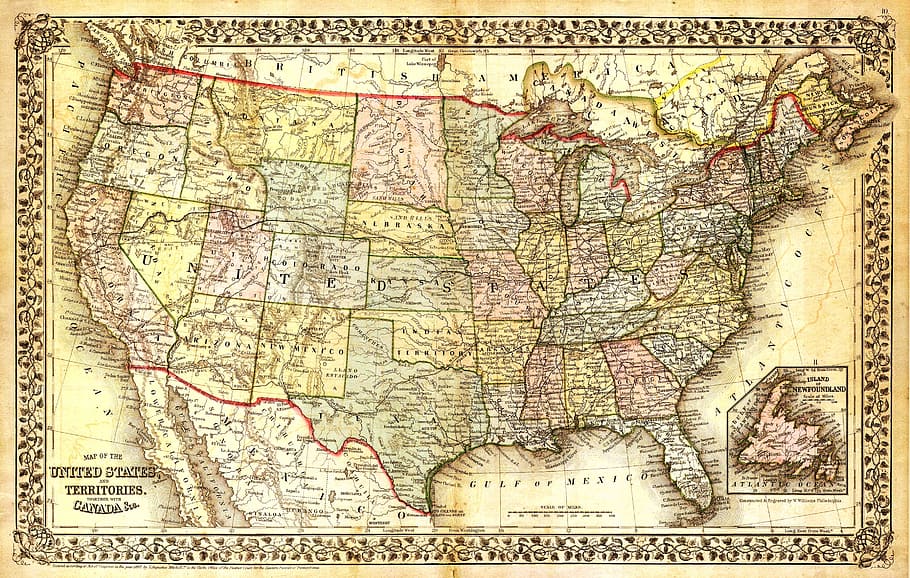 800x600px Free download | map of u.s.a, united states map, north america map, map, old map, antique map, usa, north america | Piqsels