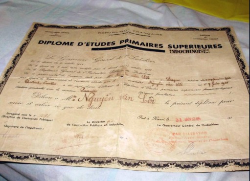 hinh 14M Diplome d'etudes primaires superieur -Jan 1945