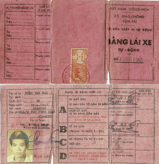 Bang Cap lai xe hoi 1968